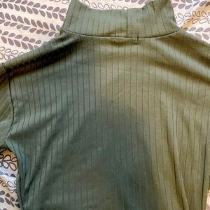 Rue 21 NEW Mock Neck Ribbed Top Olive Green